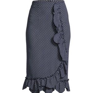 Rebecca Taylor Navy Polka Dot Skirt